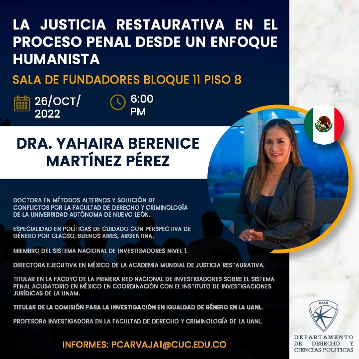 Ponente encuentro estudiantil “La Justicia Restaurativa en el Proceso Penal desde un enfoq